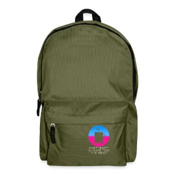 Caffeinate & Hope For The Best Coffee Lover Vapor - Backpack - olive green - Front