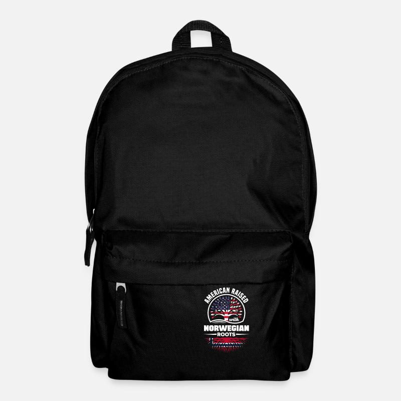 American Raised With Norwegian Roots Norway - Backpack - black