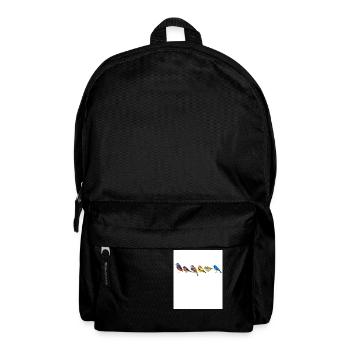 Vogelmotiv Vögel Amsel Rotkehlchen Geschenk Vogelf - Rucksack - Schwarz - Vorne