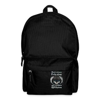 Wikinger Totenkopf , mach deinen Frieden mit - Rucksack - Schwarz - Vorne
