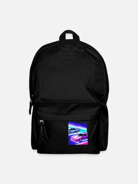 Vaporwave Aesthetic Synthwave Car - Rucksack - Schwarz