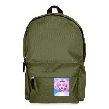 Pastel Aesthetic Cute Anime Girl - Rucksack - Olivgrün - Vorne