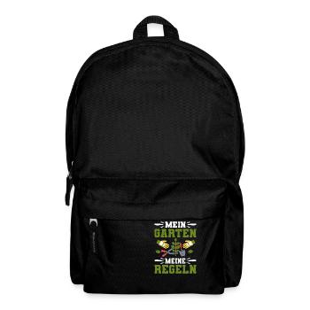 Mein Garten Meine Regeln Hobby-Gärtner Spruch - Rucksack - Schwarz - Vorne