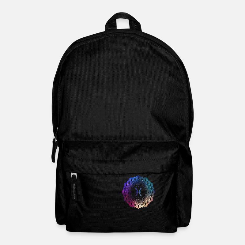 Fische Sternzeichen Symbol Mandala - Rucksack - Schwarz