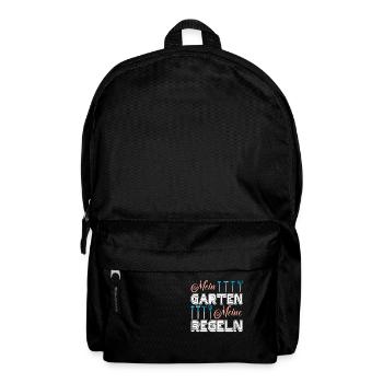 Mein Garten Meine Regeln Gartenarbeit - Rucksack - Schwarz - Vorne