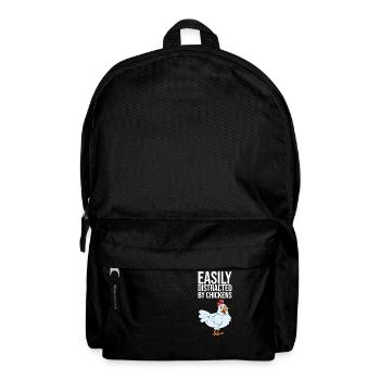 Easily Distracted By Chickens - Backpack - black - Front