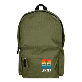 Vintage Retro Lawyer Law Attorney - Backpack - olive green - Front