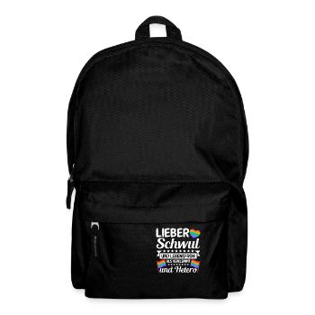 LGBTQ Gay Pride Regenbogen Lieber Schwul Und - Rucksack - Schwarz - Vorne