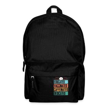 Formed vaccinated caffeinated committed sick - Backpack - black - Front