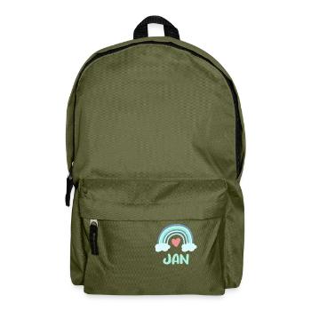 Jan Name Rainbow Baby - Backpack - olive green - Front