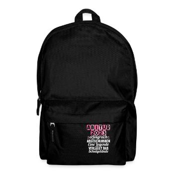 Eine echte Legende verlässt Gelände Abi 2023 - Rucksack - Schwarz - Vorne