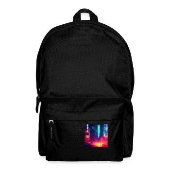 Retrowave Synthwave 80s Future city Design - Rucksack - Schwarz - Vorne