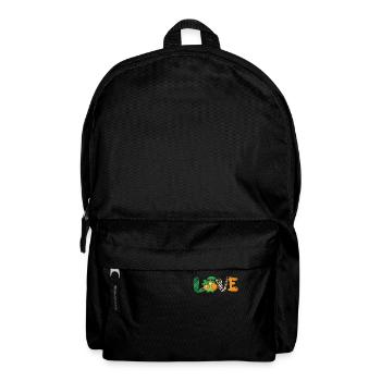 St Patrick's Day Lucky Dwarf Love Leopard Plaid - Backpack - black - Front