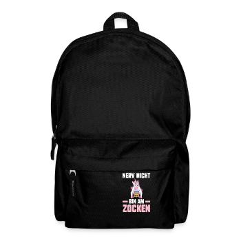 Nerv Nicht Bin Am Zocken Einhorn Gamer - Rucksack - Schwarz - Vorne