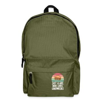 Sandwich Lover Geschenk - Rucksack - Olivgrün - Vorne