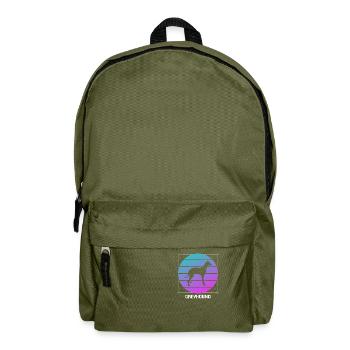 Retro Greyhound Dog Lover - Backpack - olive green - Front