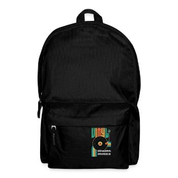 Retro Vinyl Schallplatten Platenspieler 70er - Rucksack - Schwarz - Vorne