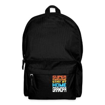 Super Awesome Stay At Home GRANDPA Retro Funny - Rucksack - Schwarz - Vorne