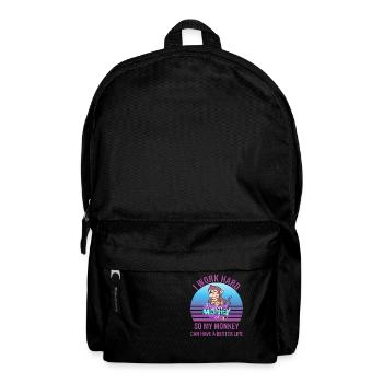 work monkey office monkey saying - Backpack - black - Front