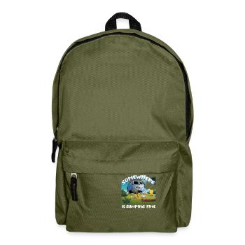 Quelque part, c’est le temps du camping - Sac à dos - vert olive - Devant