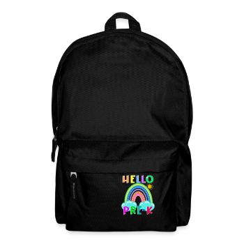 Hallo PRE-K Boho Rainbow Team Vibes Back To School - Rucksack - Schwarz - Vorne