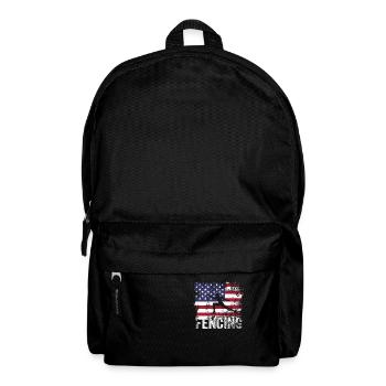 Retro Vintage amerikanische Flagge Fechten 4. Juli - Rucksack - Schwarz - Vorne