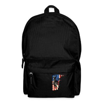 Bull Riding American Flag, Patriotic Rodeo Cowboy - Rucksack - Schwarz - Vorne