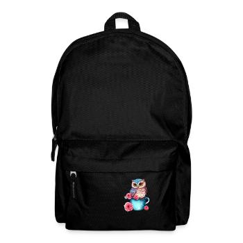 hibou animal doux oiseau sauvage zoo forêt nature enfant - Sac à dos - noir - Devant