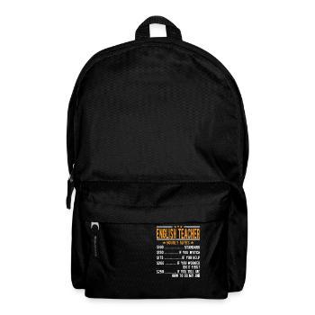 Englischlehrer Stundenlohn - Rucksack - Schwarz - Vorne