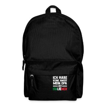 Ich habe keine Angst mein Opa ist Italiener - Rucksack - Schwarz - Vorne