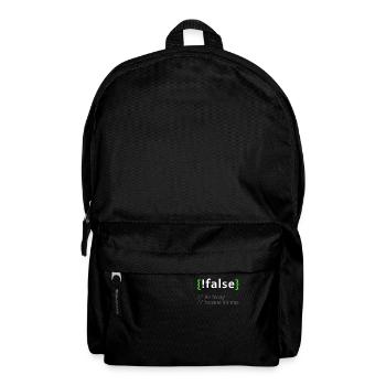 !False - Funny Coding Programmer Computer Program - Backpack - black - Front