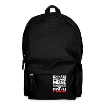 Ich habe keine Angst meine Schwiegermutter ist Pol - Rucksack - Schwarz - Vorne