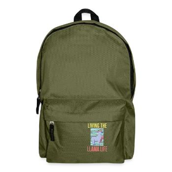 Lama Geschenk Lama Liebhaber Geschenk - Rucksack - Olivgrün - Vorne