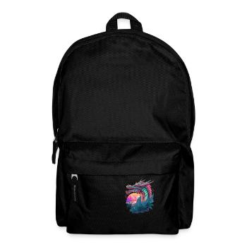 Dragon Vaporwave Abstract Landscape Moon Tree - Backpack - black - Front