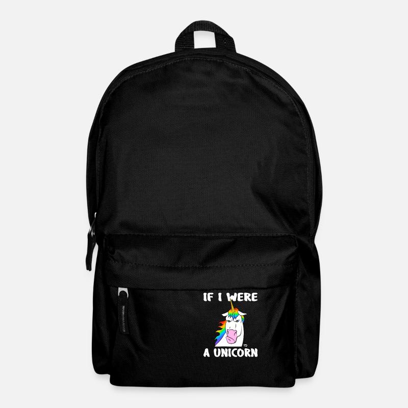 If I were a unicorn, funny - Backpack - black