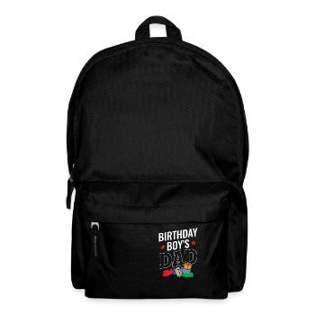 Father of birthday boy builds building blocks - Backpack - black - Front