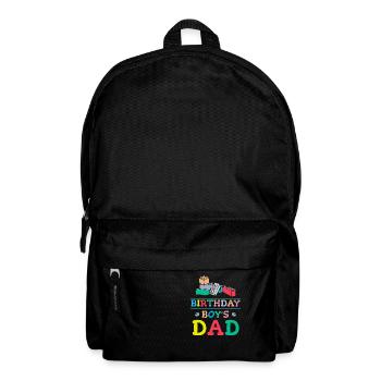 Le père d’un garçon d’anniversaire construit des blocs de construction - Sac à dos - noir - Devant