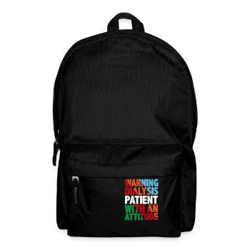 Avertissement patient dialysé avec une attitude 4 - Sac à dos - noir - Devant