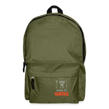 Lustiger Grill-Spruch I Grillen Motiv - Rucksack - Olivgrün - Vorne