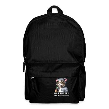 Lustiger Kater, Der tut nix der will nur Bier - Rucksack - Schwarz - Vorne