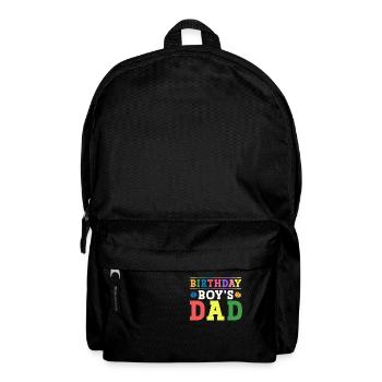 Le père d’un garçon d’anniversaire construit des blocs de construction - Sac à dos - noir - Devant