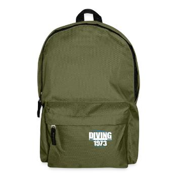 Diver Birthday - Diving since April 1973 - Backpack - olive green - Front