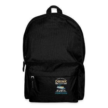 I don't always drink at noon but on the pontoon - Backpack - black - Front