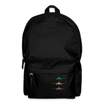 Flugzeug Retro Design 3 farben / für piloten - Rucksack - Schwarz - Vorne