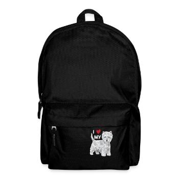 West Highland White Terrier Westie - Sac à dos - noir - Devant