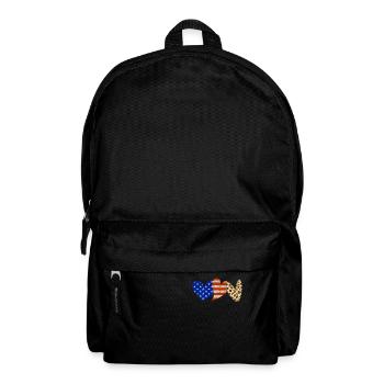Leopard amerikanische Flagge Herzen 4. Juli - Rucksack - Schwarz - Vorne