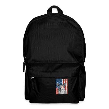 Corgi July 4 American Flag Sunglasses - Backpack - black - Front