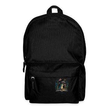 Cottagecore Aesthetic Mushroom Frog Reading Book - Rucksack - Schwarz - Vorne