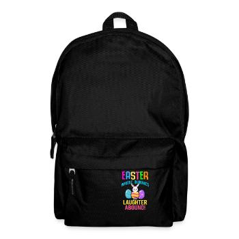 Easter Rabbit Easter Flowers Eggs - Backpack - black - Front