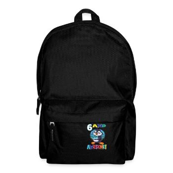 6 And Awesome Birthday Penguin Birthday - Backpack - black - Front